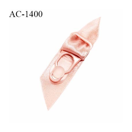 Jarretelle haut de gamme attache métal thermolaqué couleur rose avec ruban satin couleur rose fabriqué en France prix à la pièce