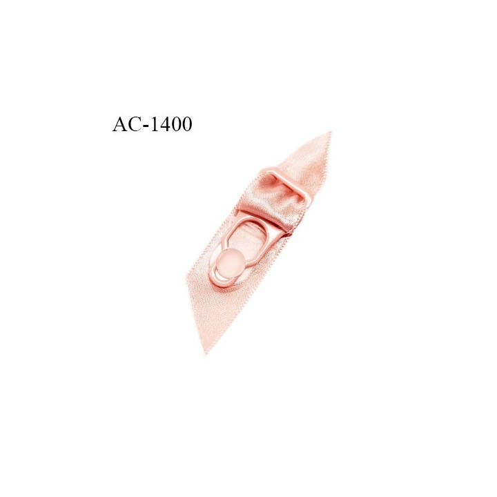 Jarretelle haut de gamme attache métal thermolaqué couleur rose avec ruban satin couleur rose fabriqué en France prix à la pièce