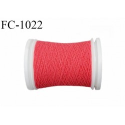 Bobine fil élastique fronceur ou à smock gomme lycra polyamide rouge coraillé longueur de la bobine 150 mètres diamètre 0.05 mm