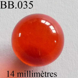 perle BICHE DE BERE couleur orange non percé diamètre 14 millimètres POUR REPARER OU CREER VOS BIJOUX BICHE DE BERE	