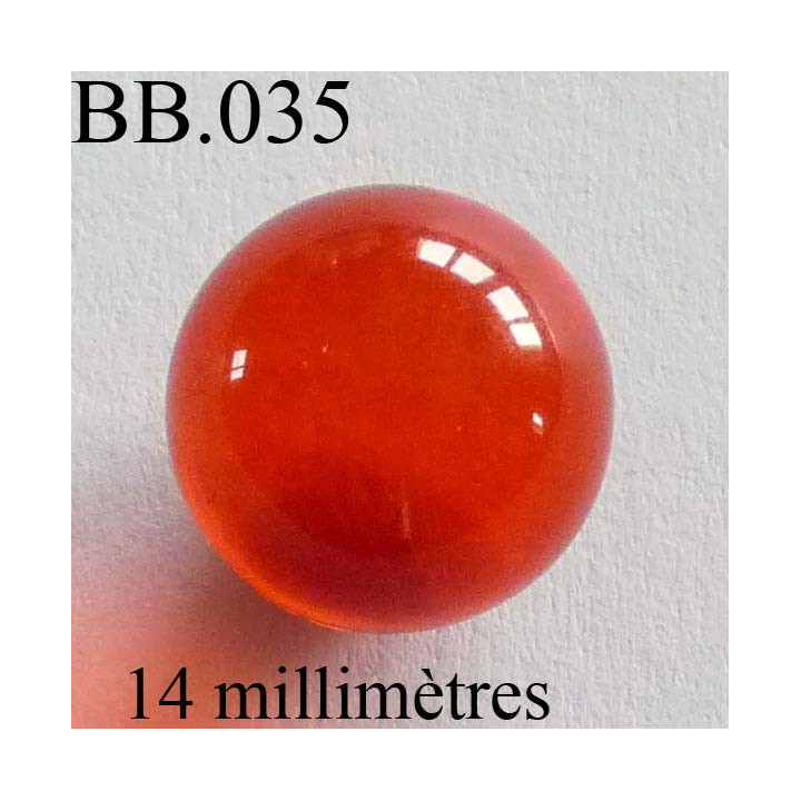 perle BICHE DE BERE couleur orange non percé diamètre 14 millimètres POUR REPARER OU CREER VOS BIJOUX BICHE DE BERE	
