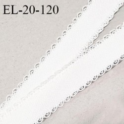 Elastique 19 mm lingerie et bretelle couleur naturel avec motifs et picots fabriqué pour une grande marque prix au mètre