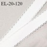 Elastique 19 mm lingerie et bretelle couleur naturel avec motifs et picots fabriqué pour une grande marque prix au mètre