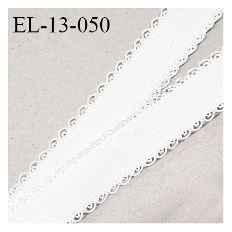 Elastique 13 mm lingerie et bretelle couleur naturel avec motifs et picots fabriqué pour une grande marque prix au mètre