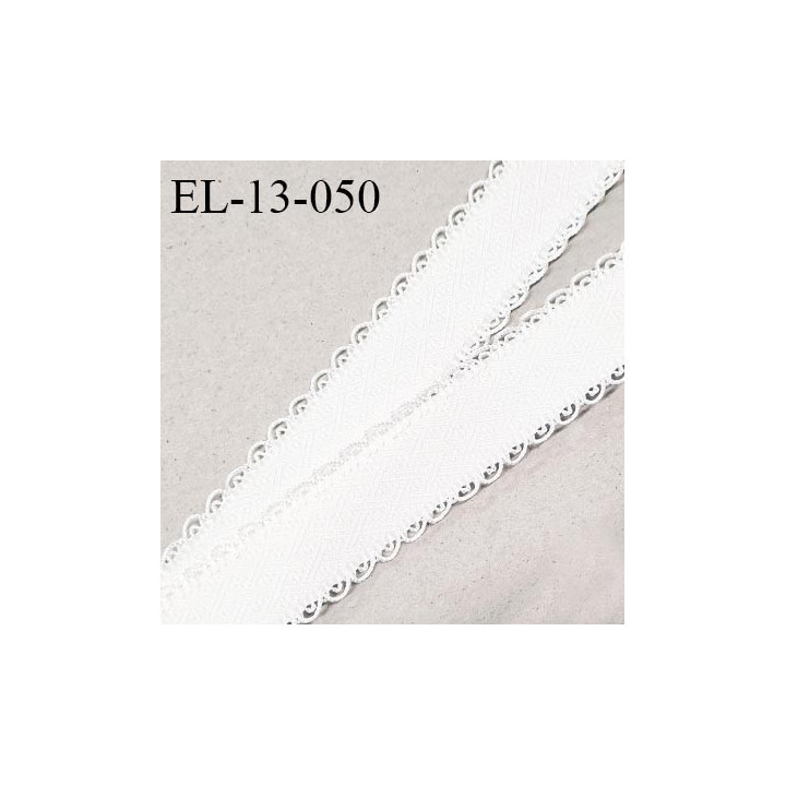 Elastique 13 mm lingerie et bretelle couleur naturel avec motifs et picots fabriqué pour une grande marque prix au mètre