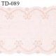 Dentelle 22 cm brodée sur tulle extensible couleur rose amour haut de gamme douce agréable au toucher prix pour 10 cm