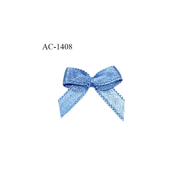 Noeud lingerie satin haut de gamme couleur bleu haut de gamme largeur 22 mm hauteur 15 mm prix à l'unité