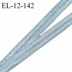 Elastique lingerie 12 mm pré plié haut de gamme couleur bleu glacier brillant fabriqué pour une grande marque prix au mètre