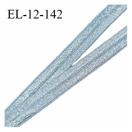 Elastique lingerie 12 mm pré plié haut de gamme couleur bleu glacier brillant fabriqué pour une grande marque prix au mètre