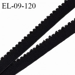 Elastique picot 9 mm lingerie couleur noir largeur 9 mm haut de gamme Fabriqué en France prix au mètre