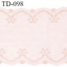 Dentelle 18 cm brodée sur tulle extensible couleur rose amour haut de gamme douce largeur 18 cm prix pour 10 cm