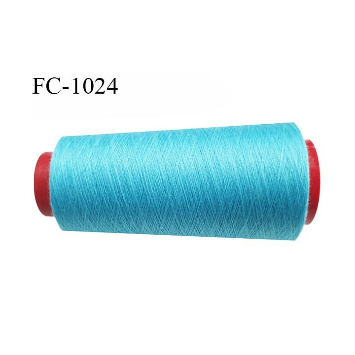 Cone 1000 m fil Polyester n° 80 couleur turquoise longueur 1000 mètres fil européen bobiné en France certifié oeko tex