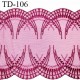 Dentelle 23 cm brodée sur tulle extensible couleur magenta haut de gamme largeur 23 cm prix pour 10 cm