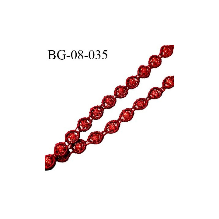 Galon 8 mm couleur rouge légèrement brillant doré largeur 8 mm prix au mètre