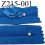 fermeture éclair longueur 215 cm couleur bleu non séparable zip nylon largeur 2.5 cm largeur du zip 4 mm double curseur 