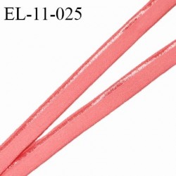 Elastique lingerie 11 mm haut de gamme couleur rose avec liseré brillant très doux au toucher prix au mètre