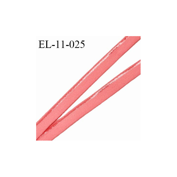 Elastique lingerie 11 mm haut de gamme couleur rose avec liseré brillant très doux au toucher prix au mètre
