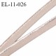 Elastique lingerie 11 mm haut de gamme couleur beige sépia avec liseré brillant très doux au toucher prix au mètre