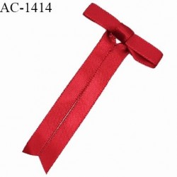 Noeud lingerie satin haut de gamme couleur rouge haut de gamme largeur 35 mm hauteur 70 mm prix à l'unité