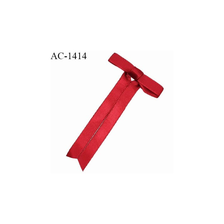 Noeud lingerie satin haut de gamme couleur rouge haut de gamme largeur 35 mm hauteur 70 mm prix à l'unité