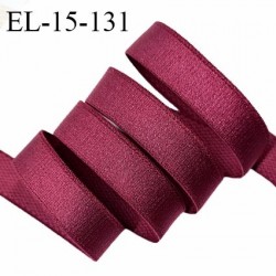 Elastique lingerie 15 mm haut de gamme couleur bordeaux brillant très doux au toucher fabriqué en France prix au mètre