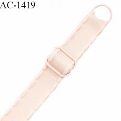 Bretelle lingerie SG 17 mm très haut de gamme couleur beige rosé avec 1 barrette 1 anneau longueur 40 cm prix à l'unité