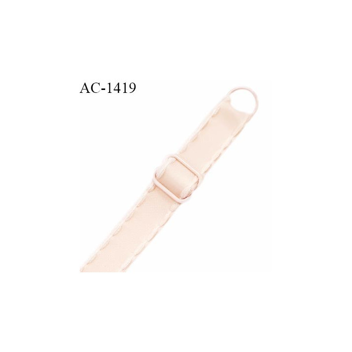 Bretelle lingerie SG 17 mm très haut de gamme couleur beige rosé avec 1 barrette 1 anneau longueur 40 cm prix à l'unité