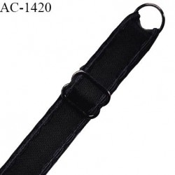 Bretelle lingerie SG 17 mm très haut de gamme couleur noir avec 1 barrette 1 anneau longueur 40 cm prix à l'unité