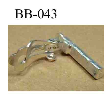 accessoire biche de bere pour boucle d'oreille métal couleur argent hauteur 37 mm épaisseur 5 mm vendu a la pièce