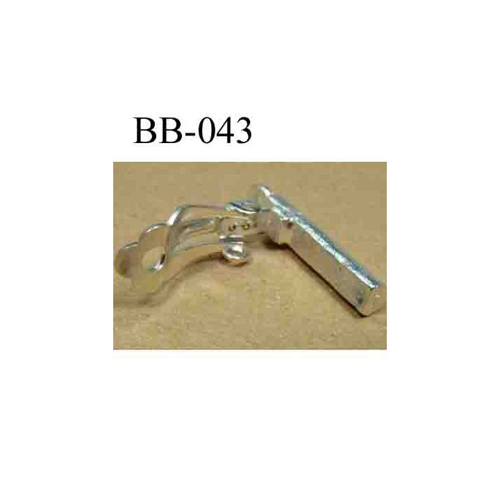 accessoire biche de bere pour boucle d'oreille métal couleur argent hauteur 37 mm épaisseur 5 mm vendu a la pièce