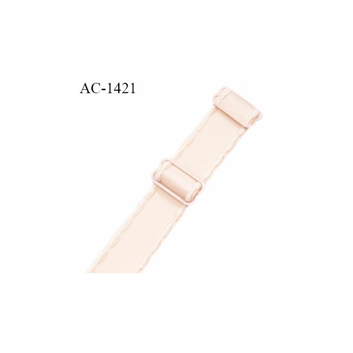 Bretelle lingerie SG 20 mm très haut de gamme couleur beige rosé avec 2 barrettes largeur 20 mm longueur 40 cm prix à l'unité