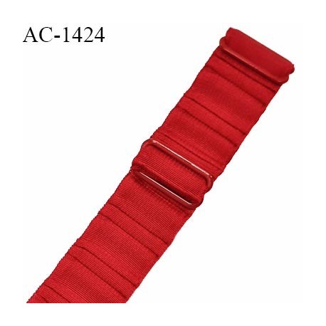 Bretelle lingerie SG 17 mm très haut de gamme couleur rouge tentation avec 2 barrettes longueur 30 cm prix à l'unité