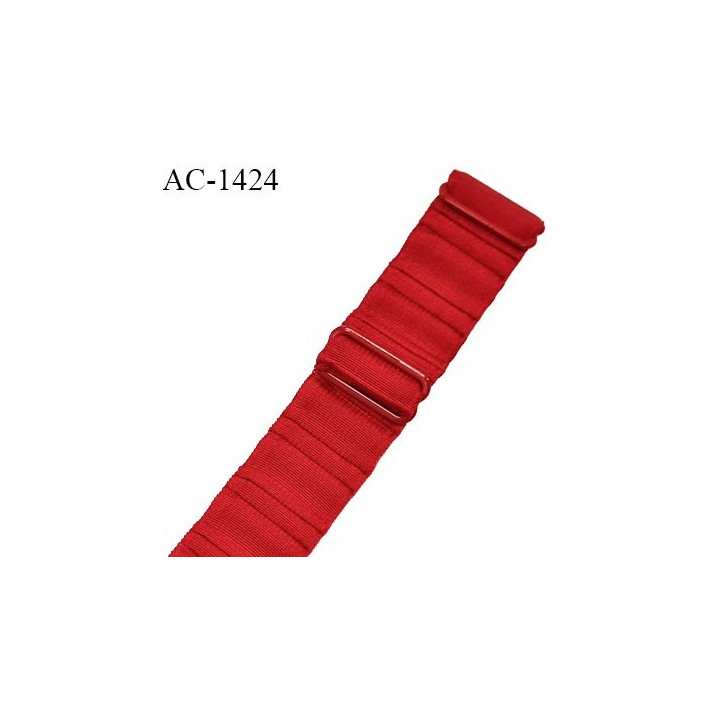 Bretelle lingerie SG 17 mm très haut de gamme couleur rouge tentation avec 2 barrettes longueur 30 cm prix à l'unité