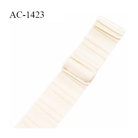Bretelle lingerie SG 17 mm très haut de gamme couleur naturel écru avec 2 barrettes longueur 30 cm prix à l'unité