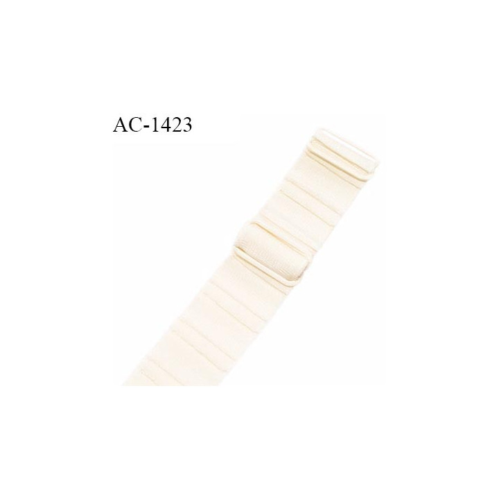Bretelle lingerie SG 17 mm très haut de gamme couleur naturel écru avec 2 barrettes longueur 30 cm prix à l'unité