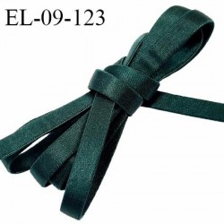 Elastique 9 mm lingerie haut de gamme fabriqué en France couleur vert sapin satiné largeur 9 mm légèrement bombé prix au mètre