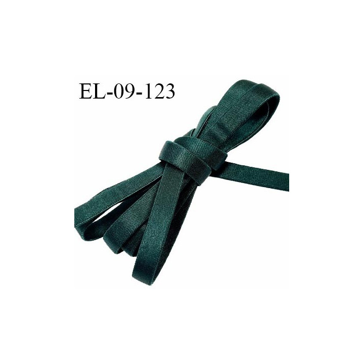 Elastique 9 mm lingerie haut de gamme fabriqué en France couleur vert sapin satiné largeur 9 mm légèrement bombé prix au mètre
