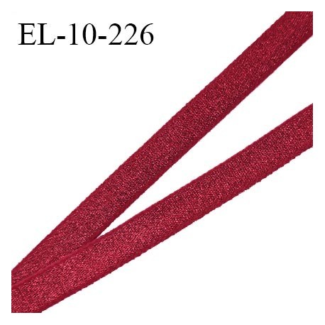 Elastique 10 mm bretelle et lingerie couleur rouge grenat brillant fabriqué pour une grande marque largeur 10 mm prix au mètre