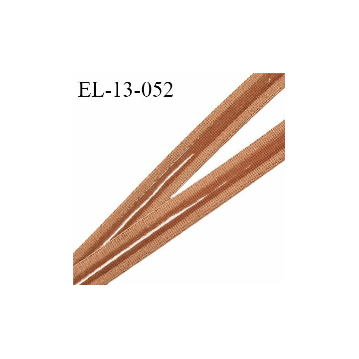 Elastique 13 mm anti-glisse haut de gamme couleur beige foncé fabriqué en France prix au mètre