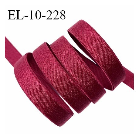 Elastique 10 mm bretelle et lingerie couleur bordeaux brillant allongement +60% largeur 10 mm prix au mètre