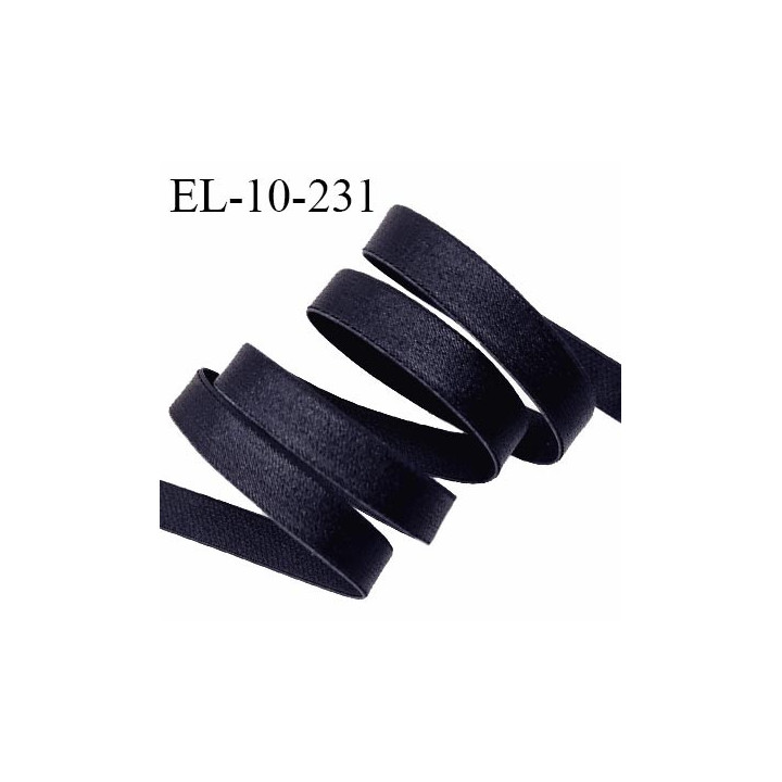 Elastique 10 mm bretelle et lingerie couleur bleu nuit brillant allongement +60% largeur 10 mm prix au mètre