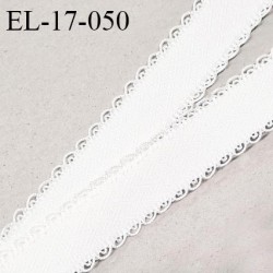 Elastique 16 mm lingerie et bretelle couleur naturel avec motifs et picots fabriqué pour une grande marque prix au mètre