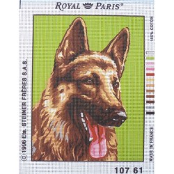 Canevas à broder 22 x 30 cm marque ROYAL PARIS thème CHIENS le berger allemand