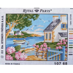 Canevas à broder 22 x 30 cm marque ROYAL PARIS thème BORD DE MER