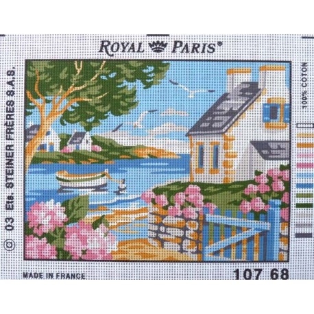 Canevas à broder 22 x 30 cm marque ROYAL PARIS thème BORD DE MER