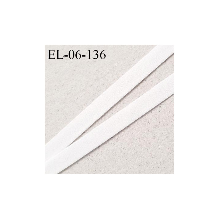 Elastique 6 mm lingerie haut de gamme fabriqué en France couleur blanc élastique souple style velours prix au mètre