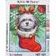 Canevas à broder 22 x 30 cm marque ROYAL PARIS thème NOEL LE CHIOT le cadeau