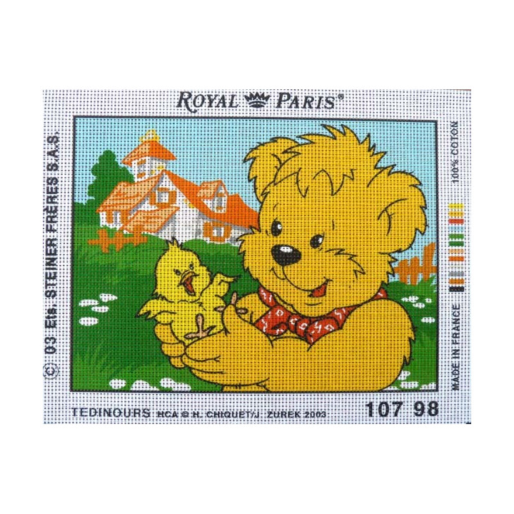Canevas à broder 22 x 30 cm marque ROYAL PARIS thème TEDINOURS