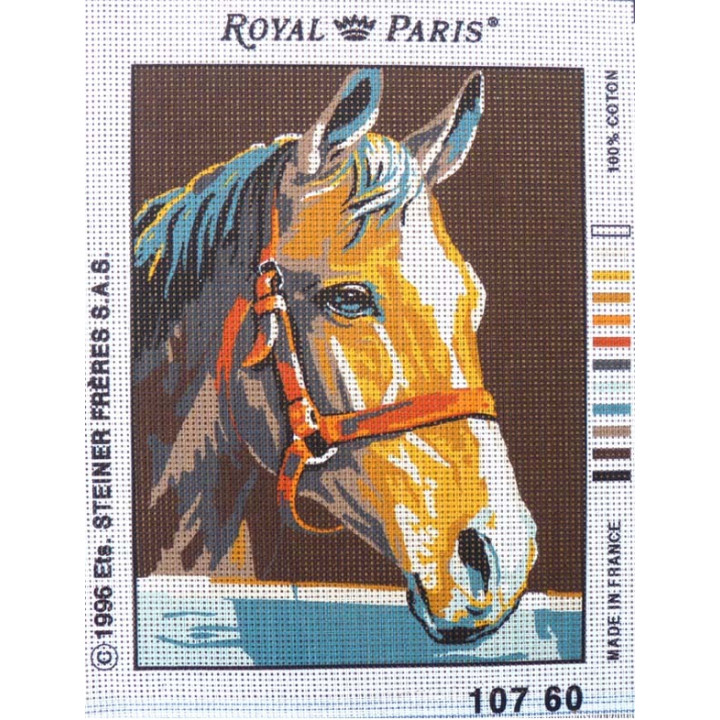 Canevas à broder 22 x 30 cm marque ROYAL PARIS thème CHEVAL