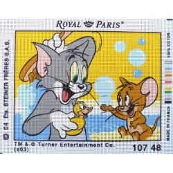 Canevas à broder 22 x 30 cm marque ROYAL PARIS thème DISNEY Tom et Jerry